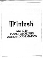 McIntosh MC-7150 - Owners manual
